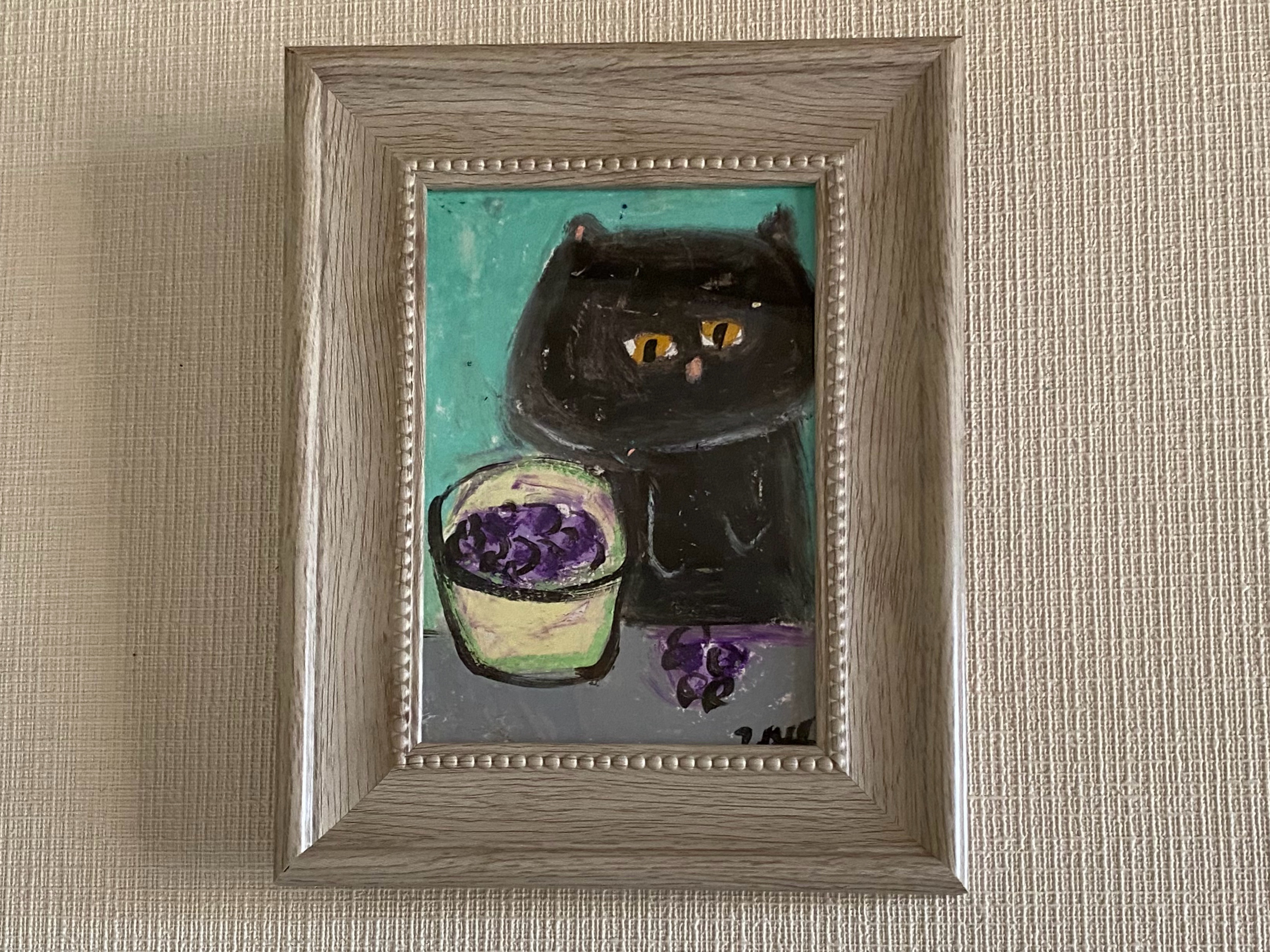 チーター　額付　猫　原画