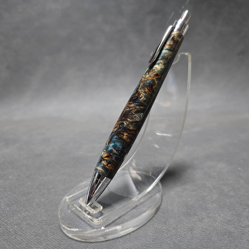 ボールペン　73Labo　栃 極上瘤 スタビライズドウッド赤 極上栃瘤杢 スタビライズウッドボールペン【送料・ギフトボックス無料