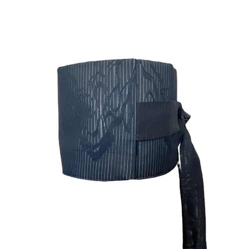 シンプルブラック 絽帯 ウエスト 55〜75cm サッシュベルト 帯