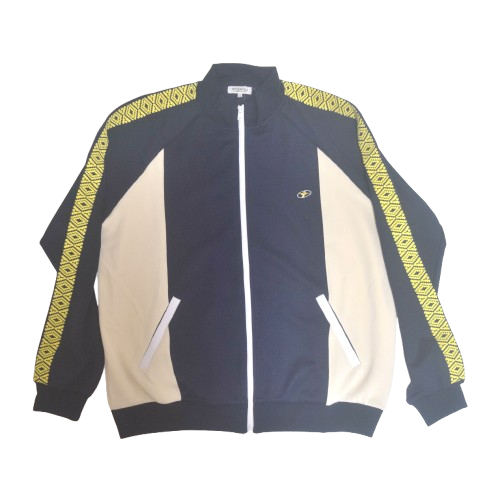 ジャージトップス（レコードワッペン、アシッドテープ、メンズ）　ネイビー　ＬL　WATERFALLオリジナル　2024AW