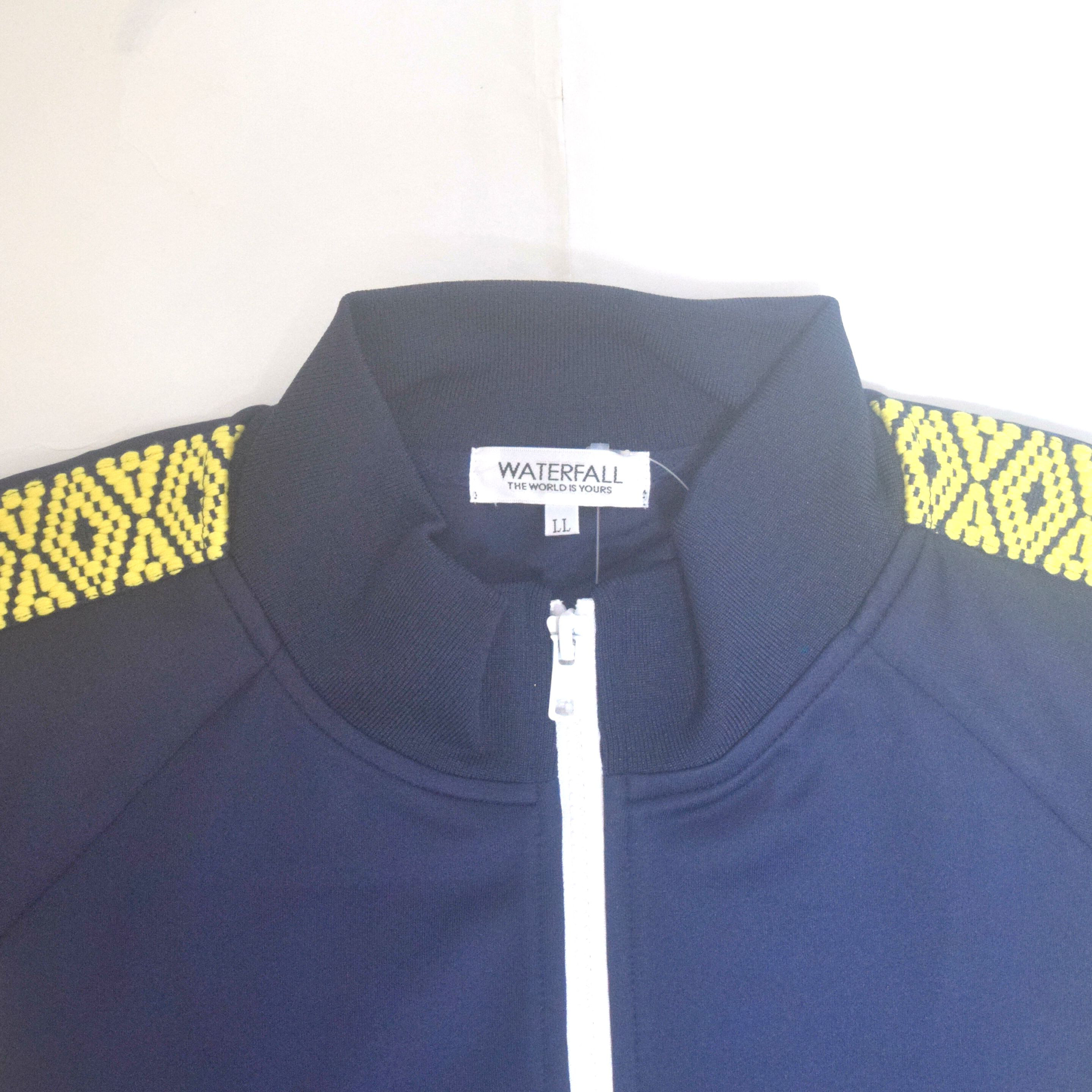 ジャージトップス（レコードワッペン、アシッドテープ、メンズ）　ネイビー　ＬL　WATERFALLオリジナル　2024AW
