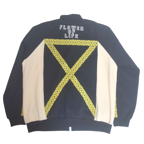 ジャージトップス（レコードワッペン、アシッドテープ、メンズ）　ネイビー　ＬL　WATERFALLオリジナル　2024AW