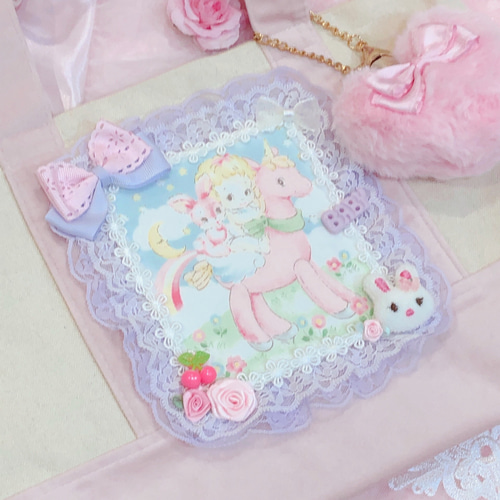 ハローベイビー トートバッグ ファーチャーム付き ピンク ベビーピンク