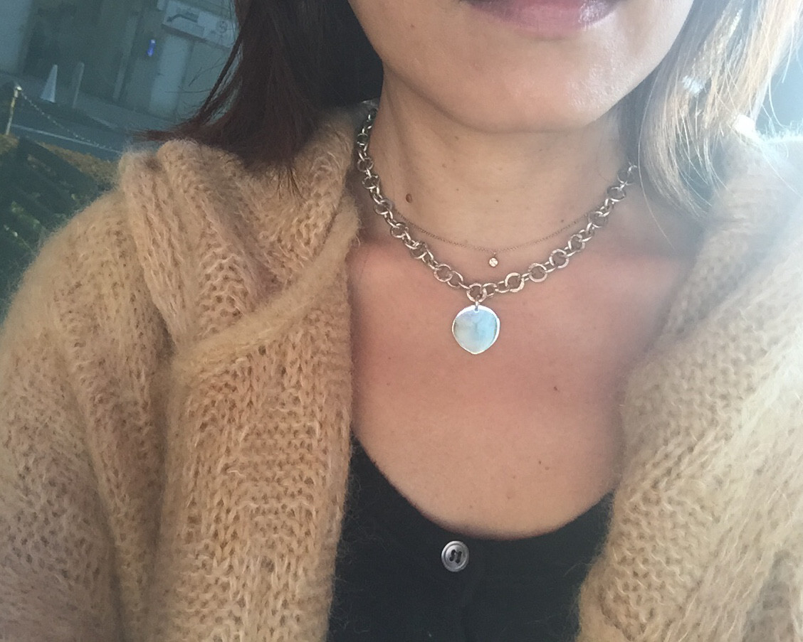 ユニセックス・シルバー・コインモチーフ・リンクチェーン・ネックレス・チョーカー・ストリート・ハードウェア