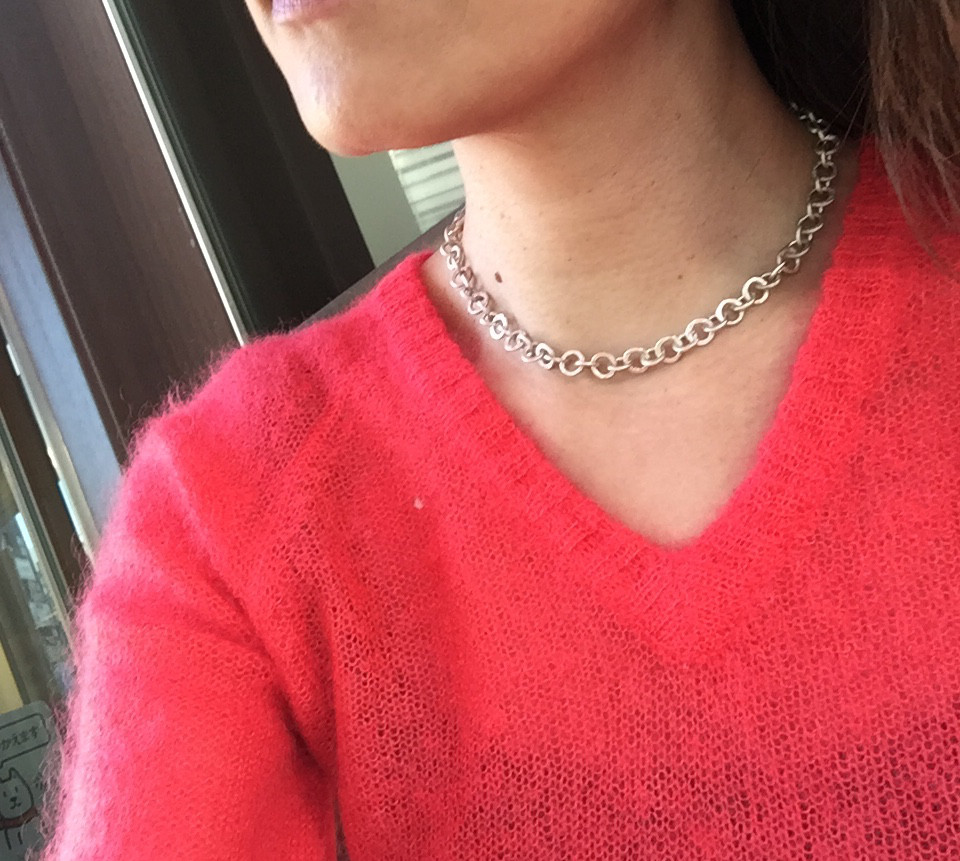 ユニセックス・艶消し・リンクチェーン・ネックレス・チョーカー・ハードウェア