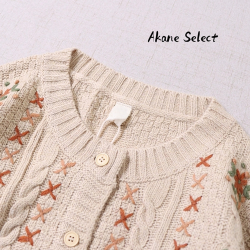 ❤️25秋新作 新品♡ SelfPortrait 緑ニットカーディガン♡　F49 秋新作☆ニットカーディガン☆花のジャガード織】かわいい刺繡