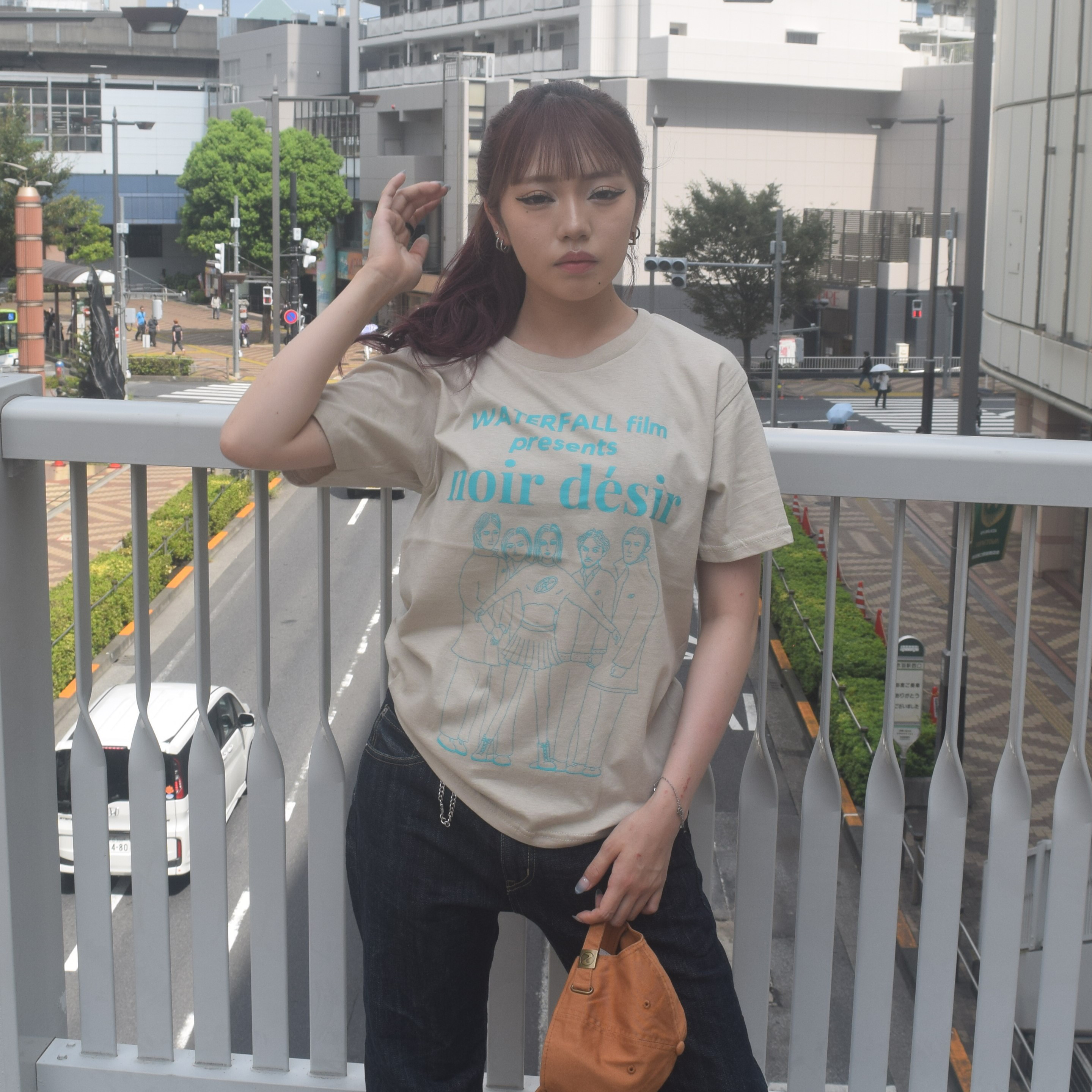 架空の フランス映画『Noir Desir ノワール・デジール』Tシャツ  ベージュ　S　WATERFALL　24AW