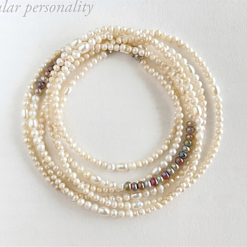 バロックパール 二連 ロングネックレス K18