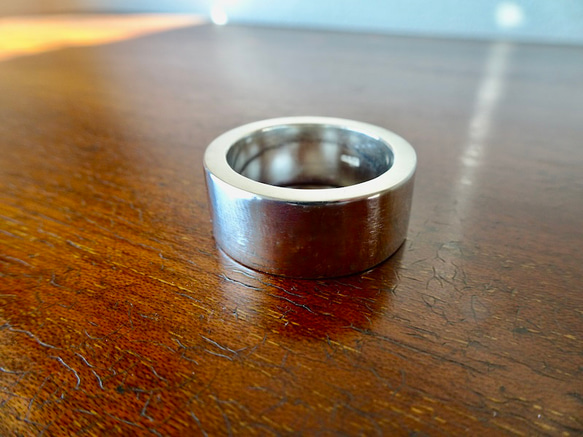 仁尾彫金『幅1cm厚み3ミリ、平打リング』ハンドメイド337 指輪