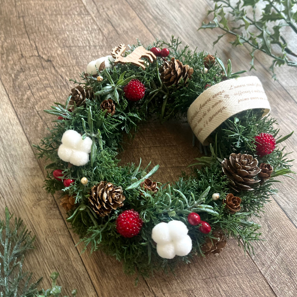 手のひらの上の森、小さなクリスマスリース 【公式通販】