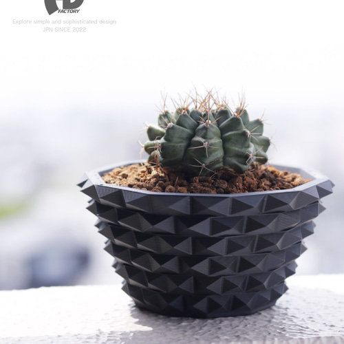 Adv-025-2(140×90) 塊根植物 鉢 おしゃれ スタッズ 鋲 プラ鉢 多肉