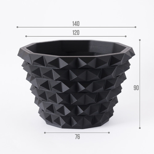 Adv-025-2(140×90) 塊根植物 鉢 おしゃれ スタッズ 鋲 プラ鉢 多肉