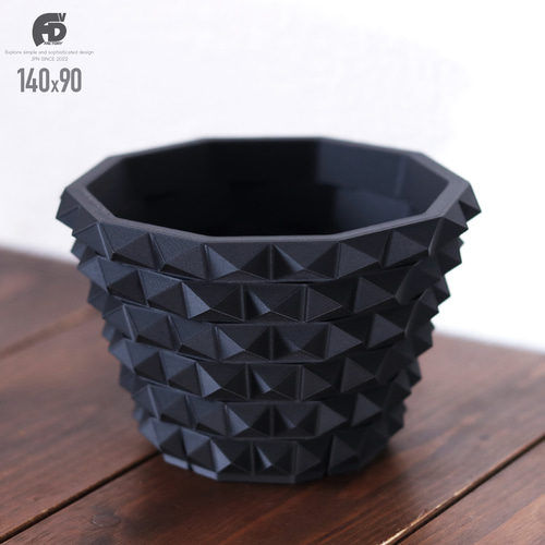 Adv-025-2(140×90) 塊根植物 鉢 おしゃれ スタッズ 鋲 プラ鉢 多肉