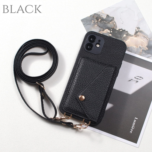 objcts.io iphone16レザーケース ストラップ一体型カードケース leatherstrap_iPhonecase-