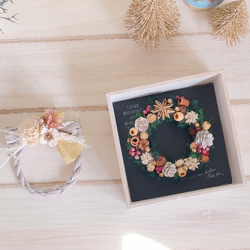 Creema限定クリスマス2024】2WAY ミニクリスマスリースとミニ