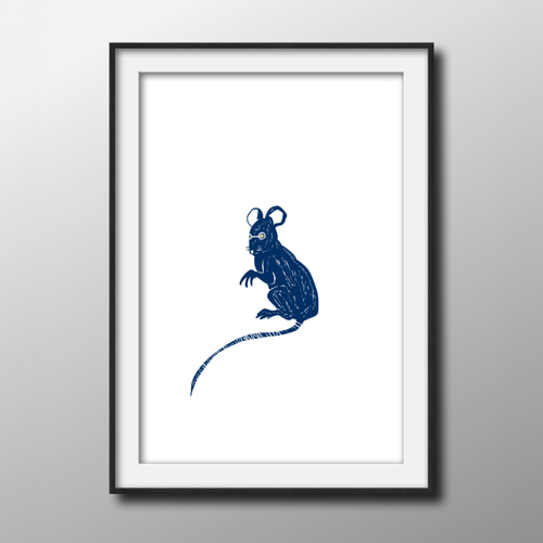 アートポスター 干支 子 ネズミ 絵画 kota 通販 18370415｜Creema