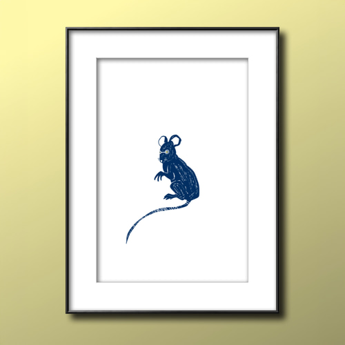 油絵　ネズミ 油絵 ネズミ ネズミ原画 動物アートワーク 油絵 - ショップ ArtLizzi