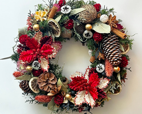 商品名【聖鈴】華やか！❤ポインセチアのクリスマスリース* 冬リース クリスマス リース ポインセチア」の人気商品一覧 | 安い商品を通販