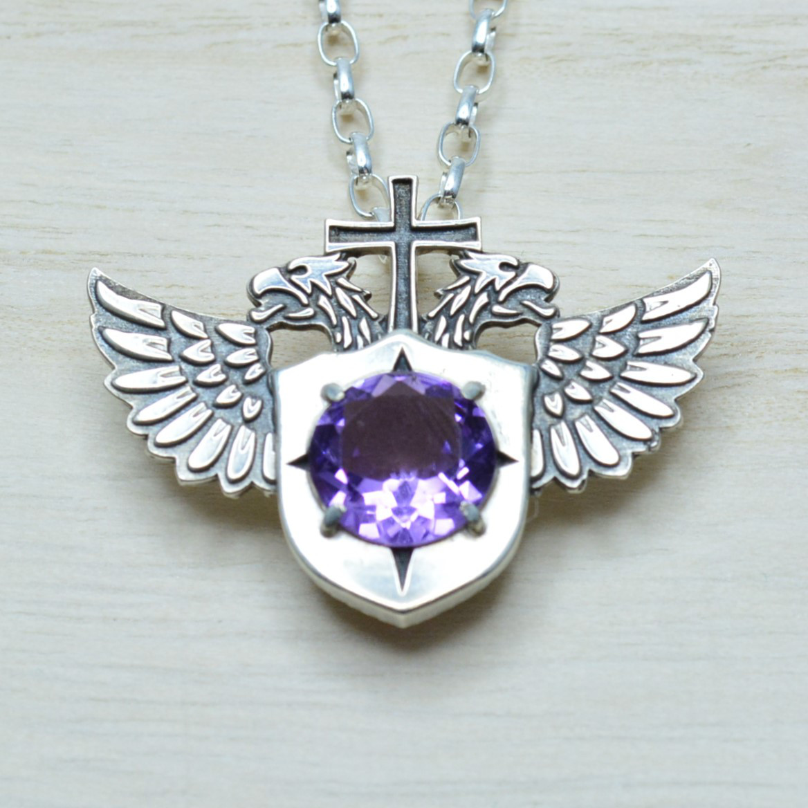 双頭の鷲　アメジスト10mm Silver925 02PS02-01