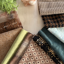 アンティーク古布・和裂・着物柄生地まとめて11枚・57 はぎれ franmie