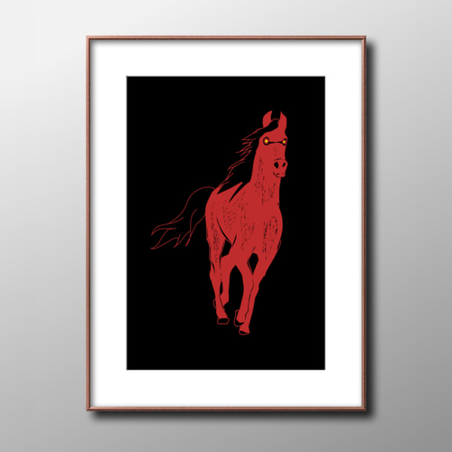 絵画　アクリル絵　額縁　画材　馬　干支 2026年干支「馬」＃01 | Chisato Oda SHOP