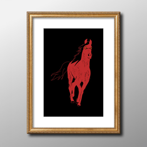 アートポスター 干支 午 ウマ 絵画 kota 通販 18370554｜Creema