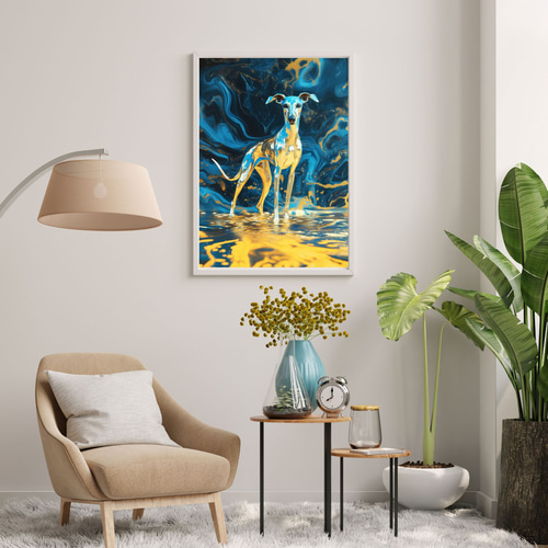 青と金 - イタリアングレーハウンド犬 No.3】イタグレ・ゴールド