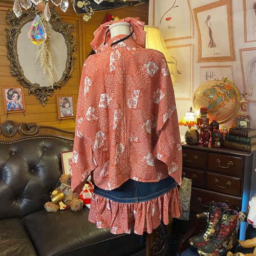 和洋折衷 着物 リメイク セットアップ ツーピース 2部式 コラージュ  