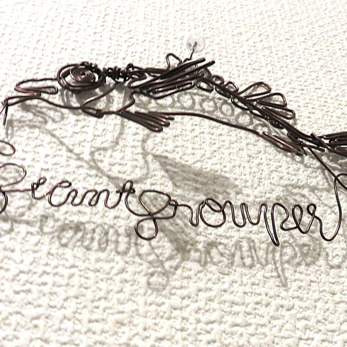 水槽シリーズ】お魚ワイヤーアート 白むつ ブロンズ A5サイズ