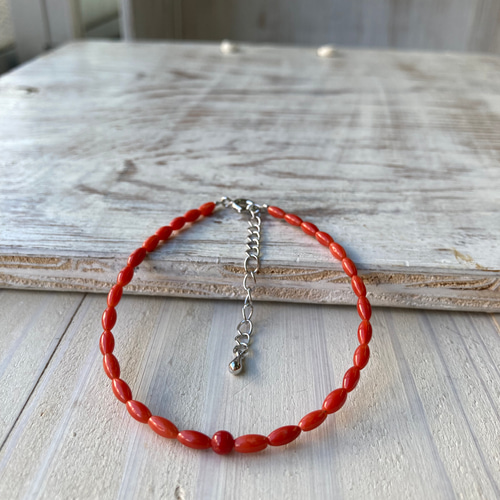 血赤珊瑚　念珠　ブレスレット　ストラップ ≪送料無料&1年保証付き≫ 日本産血赤珊瑚＜枝＞上品 希少 貴重 大人