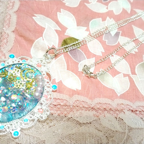 シンデレラの夢ペンダントbig size シルバー色.ver②（オルゴナイト  