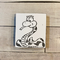 消しゴムはんこ　ヘビ 3枚目の画像
