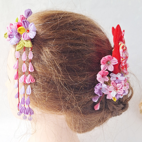 つまみ細工髪飾り七五三、成人式、卒業式 かんざし RenRen 通販