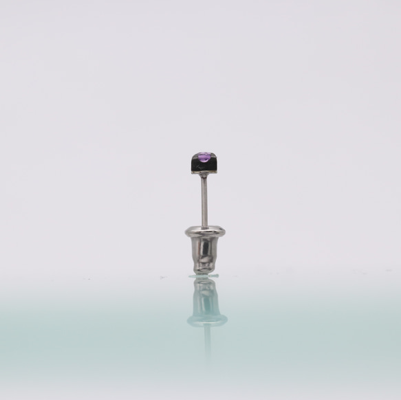 色金ピアス 赤銅 アメジスト3mm 3枚目の画像