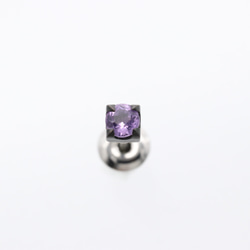 色金ピアス 赤銅 アメジスト3mm 2枚目の画像