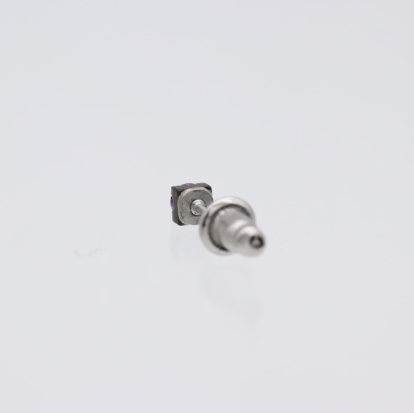 色金ピアス 赤銅 アメジスト3mm 4枚目の画像