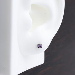 色金ピアス 赤銅 アメジスト3mm 6枚目の画像