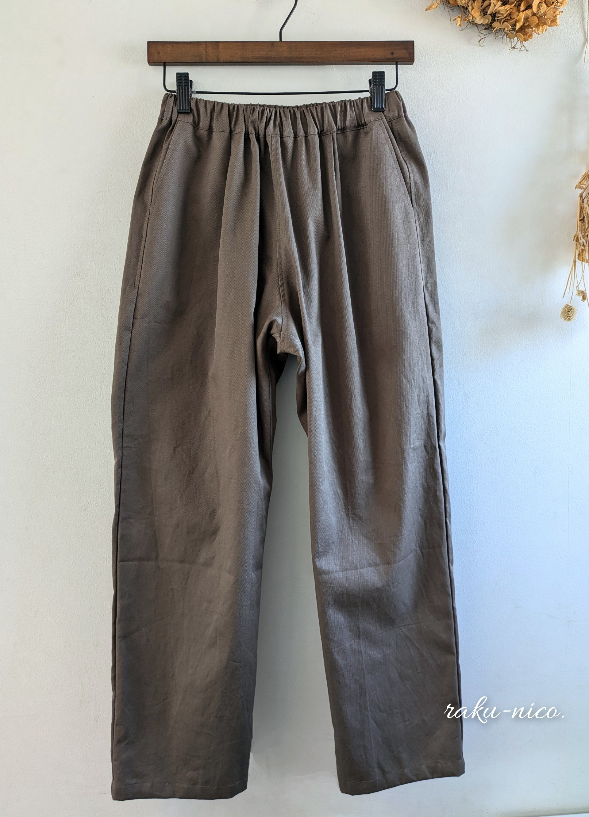 【再販♪】☆受注制作☆おじパンツ＊コットン100%＊スモーキーブラウン/ミルクココア/コットンツイル/チノパンツ