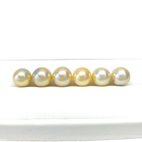 あこや真珠 無穴 8.0mm 色つき ラウンド 素材 ネックレス ハンドメイド