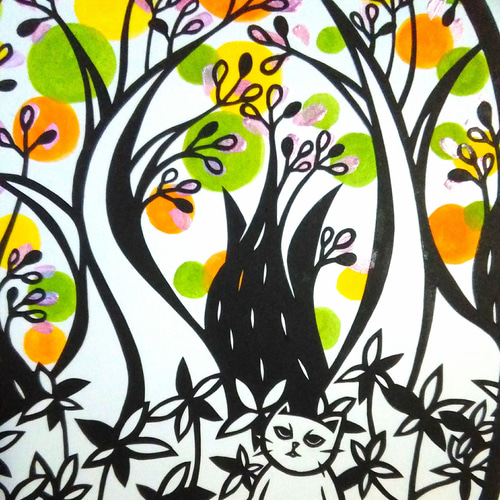 切り絵】原画 A5サイズ forest16 切り絵 hkr 通販 18371478