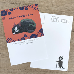 訳あり品】【ポストカードタイプ】2025年 巳年 ハチワレ猫のオクト