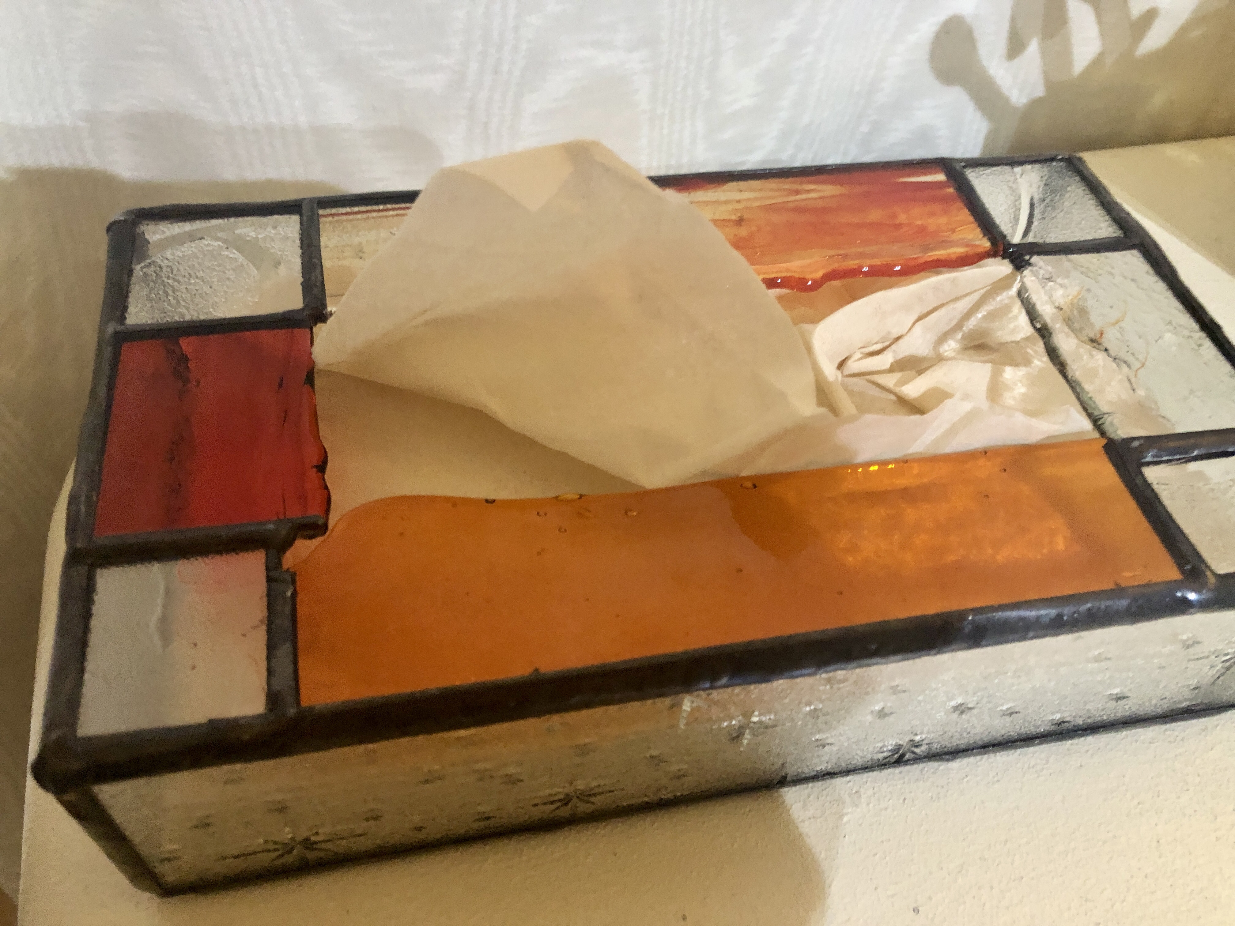 フローラ2色のティッシュケース2種　ステンドグラス フローラ2色のティッシュケース2種 ステンドグラス フローラ2色の