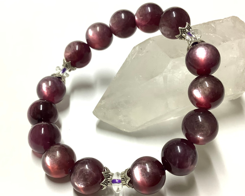 高品質☆一点物 ヒーリングストーン 天然石 パープルマイカ