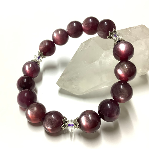 高品質☆一点物 ヒーリングストーン 天然石 パープルマイカ