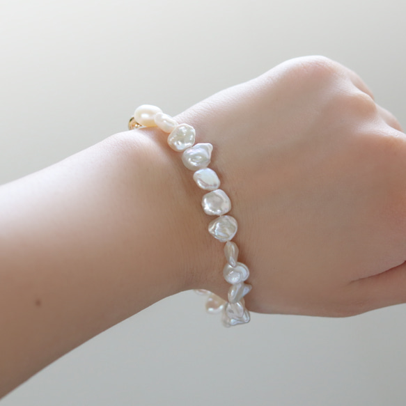 （獨一無二）巴洛克珍珠手鍊（25公分） 第2張的照片