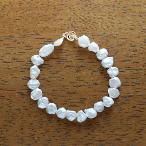 （獨一無二）巴洛克珍珠手鍊（25公分） 第3張的照片