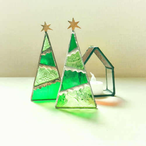 ステンドグラスのクリスマスツリー ☆1番星 クリスマスツリー