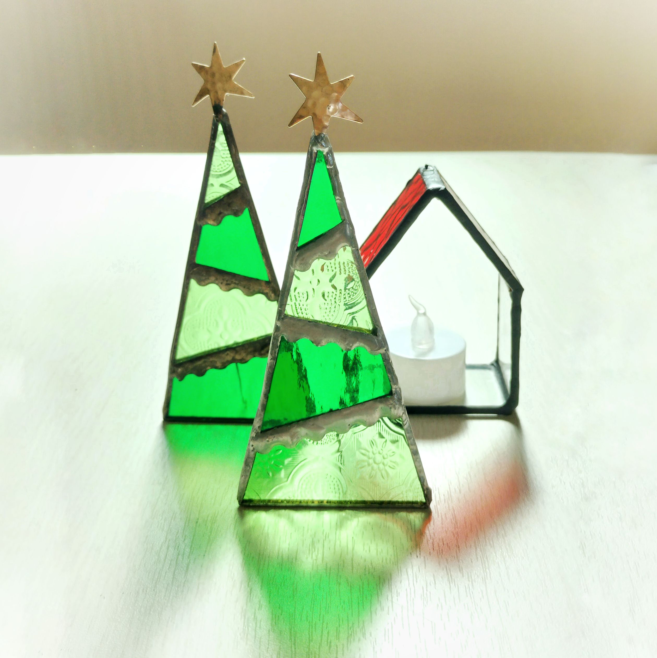 ステンドグラスのクリスマスツリー ☆1番星 クリスマスツリー