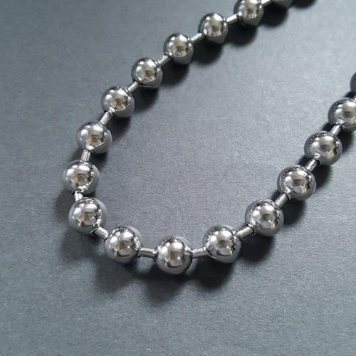 1pcs] オールステンレス 8mm ボール チェーン ネックレス アジャスター
