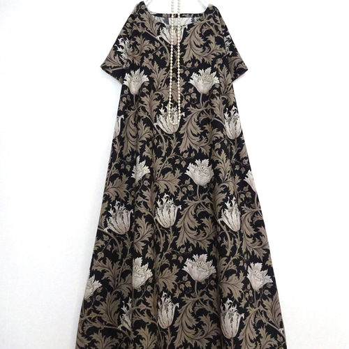 ウィリアムモリス「アネモネ」選べる8色 Aラインワンピース◇コットン  